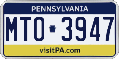 PA license plate MTO3947