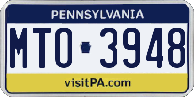 PA license plate MTO3948