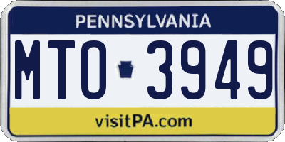 PA license plate MTO3949
