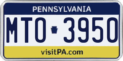 PA license plate MTO3950
