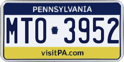 PA license plate MTO3952