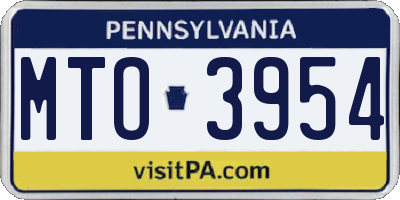 PA license plate MTO3954