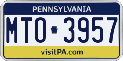 PA license plate MTO3957