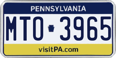 PA license plate MTO3965