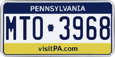 PA license plate MTO3968