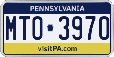 PA license plate MTO3970