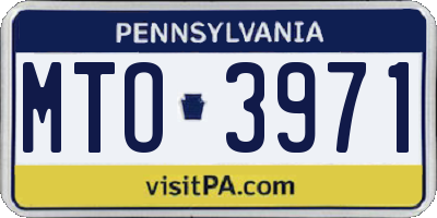 PA license plate MTO3971