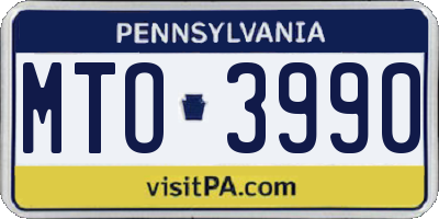 PA license plate MTO3990