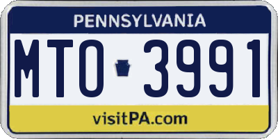 PA license plate MTO3991