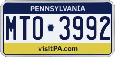 PA license plate MTO3992