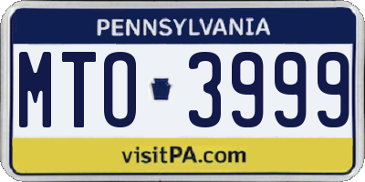 PA license plate MTO3999