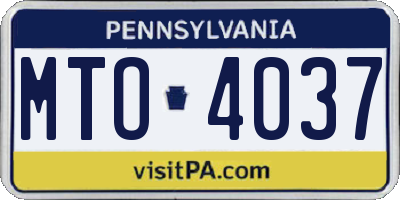PA license plate MTO4037