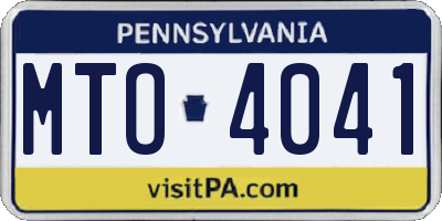 PA license plate MTO4041