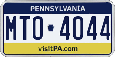 PA license plate MTO4044