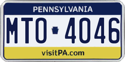 PA license plate MTO4046
