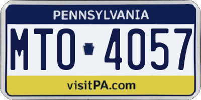 PA license plate MTO4057