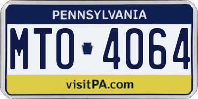 PA license plate MTO4064