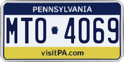 PA license plate MTO4069