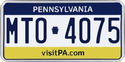 PA license plate MTO4075