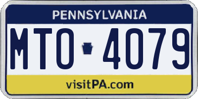 PA license plate MTO4079