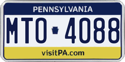 PA license plate MTO4088