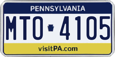 PA license plate MTO4105