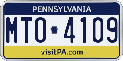 PA license plate MTO4109