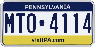 PA license plate MTO4114
