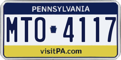 PA license plate MTO4117