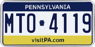 PA license plate MTO4119