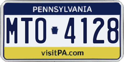 PA license plate MTO4128