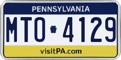 PA license plate MTO4129