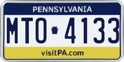 PA license plate MTO4133