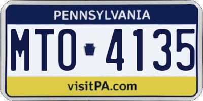 PA license plate MTO4135