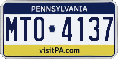 PA license plate MTO4137
