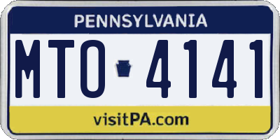 PA license plate MTO4141