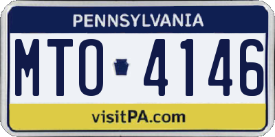 PA license plate MTO4146