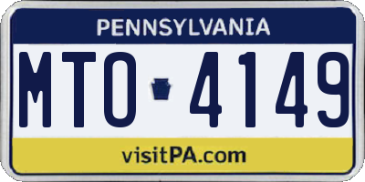 PA license plate MTO4149