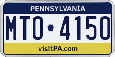 PA license plate MTO4150