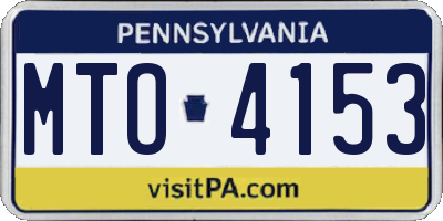 PA license plate MTO4153