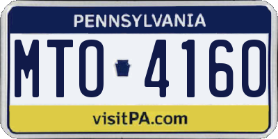 PA license plate MTO4160