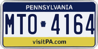 PA license plate MTO4164