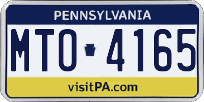 PA license plate MTO4165