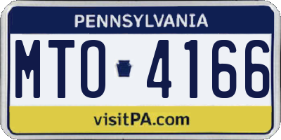 PA license plate MTO4166