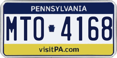 PA license plate MTO4168