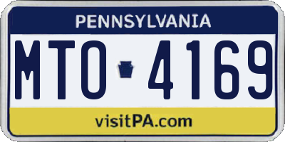 PA license plate MTO4169