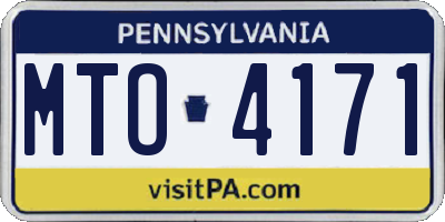 PA license plate MTO4171