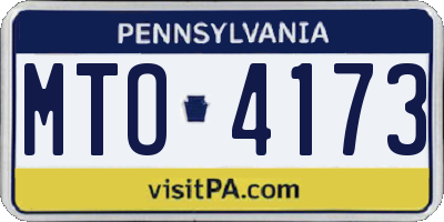PA license plate MTO4173