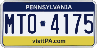 PA license plate MTO4175