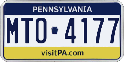 PA license plate MTO4177
